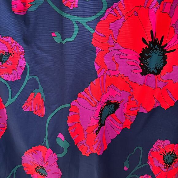 Trina Turk Blue Note Floral Dress Cocktail Size 14 - Picture 5 of 11